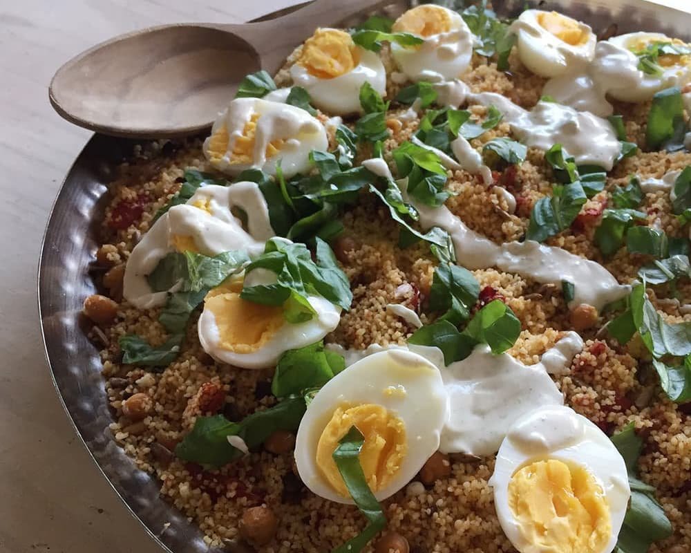 Couscous salade met geroosterde tomaatjes
