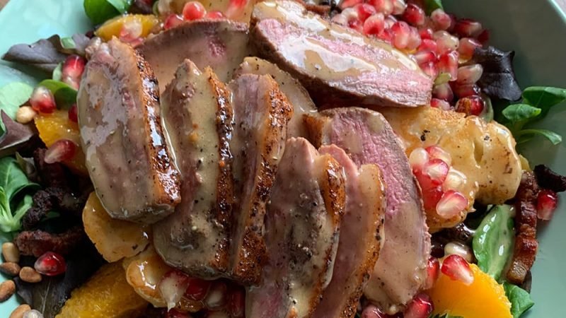 Salade met eendenborst
