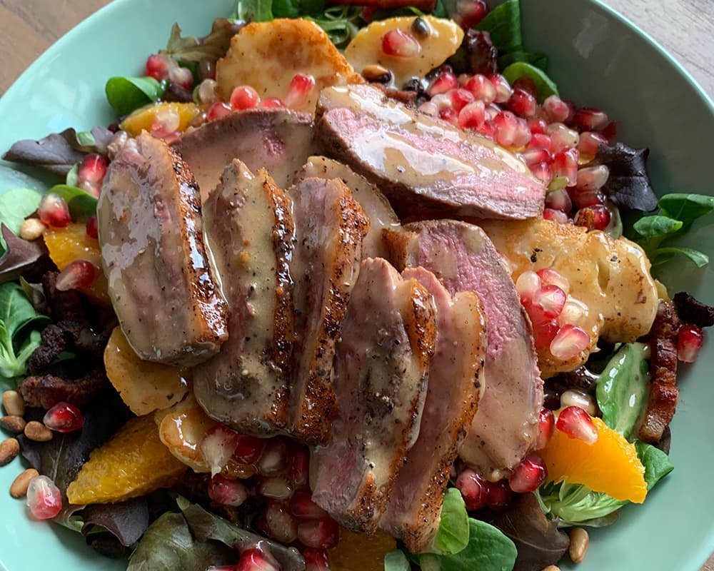 Salade met eendenborst