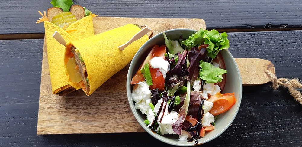 vegetarische wraps met salade snel makkelijk eten