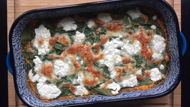 Vegetarische lasagne met zoete aardappel