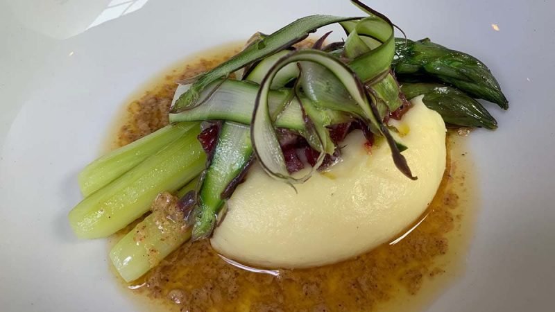 Aardappel puree met groene asperges