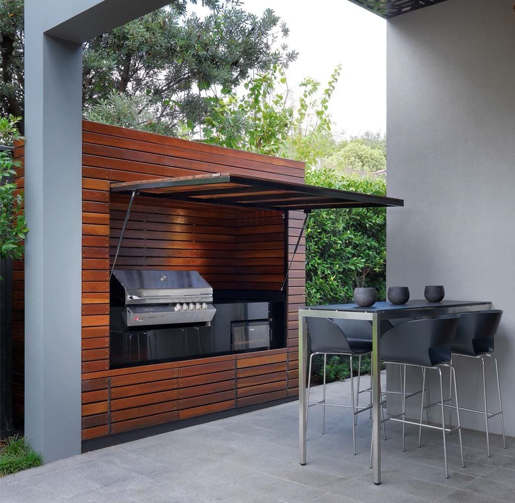 Moderne outdoor keuken verbergen
