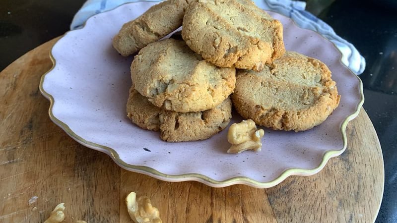 Gezonde koolhydraat arme citroenkoekjes met amandelmeel en walnoten
