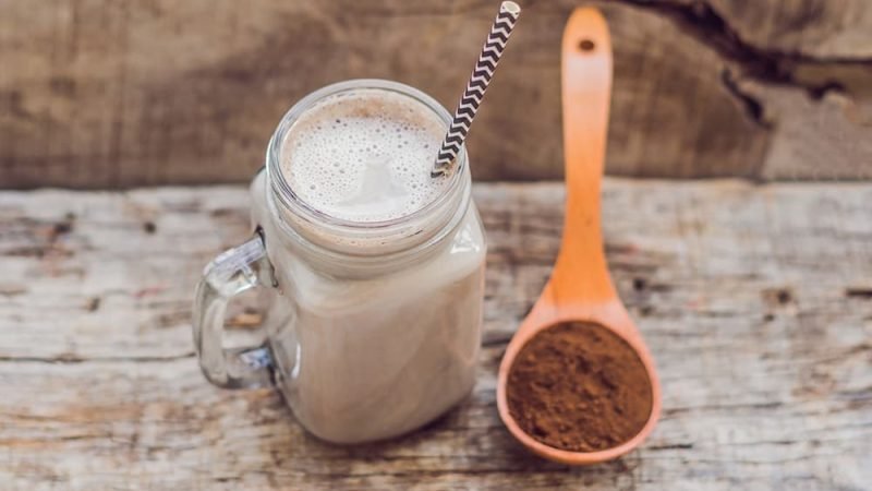 Ontbijt smoothie koffie banaan en havermout