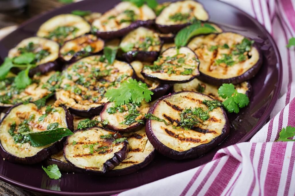 Aubergine van de grill