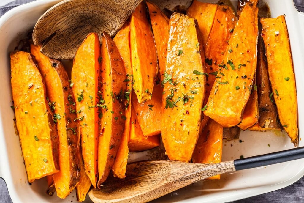 Geroosterde zoete aardappels uit de oven