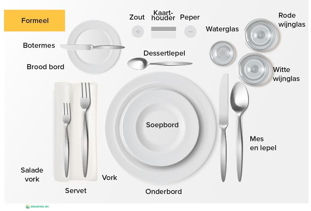 Tafel dekken formele setting