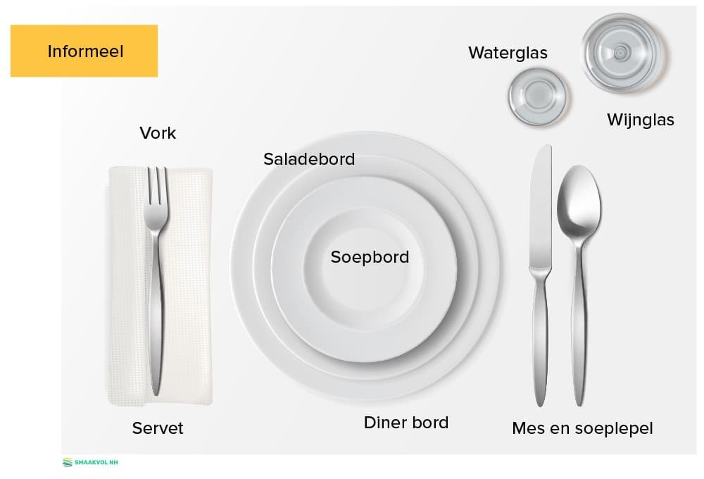 Tafel dekken informele setting