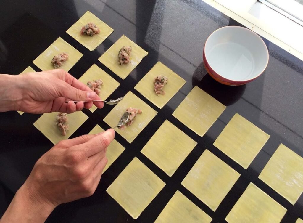 Dim sum vullen met kip