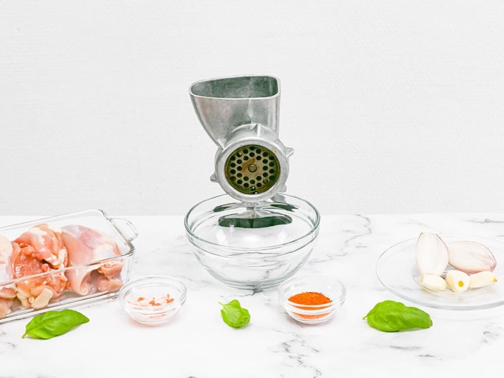 Gehaktmolen waarmee je kipgehakt maakt