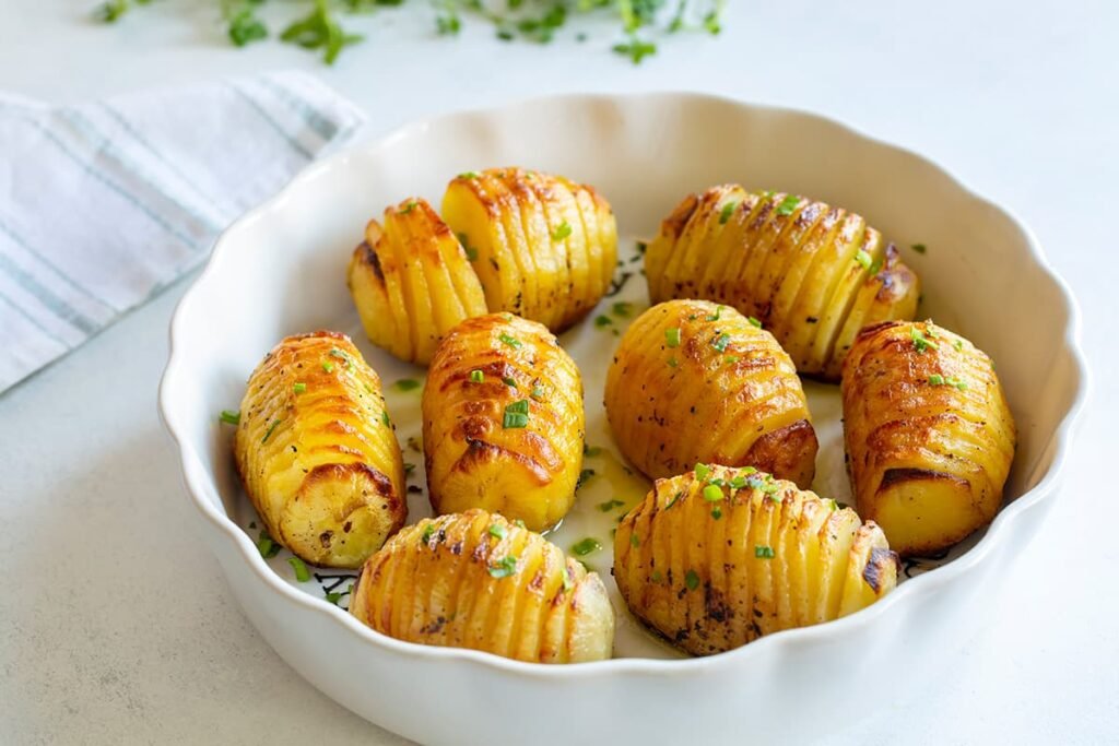 hasselback aardappelen met kruidenboter