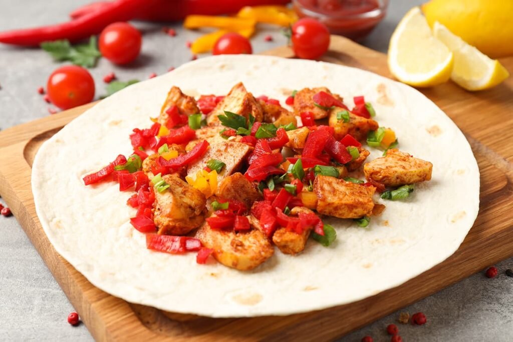 Kip wrap bereiden met groenten is snel makkelijk eten