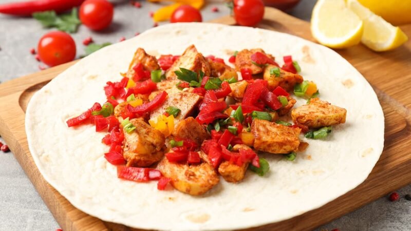 Kip wrap bereiden met groenten