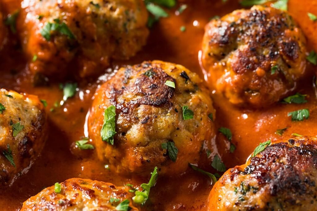 Kip gehaktballetjes in saus