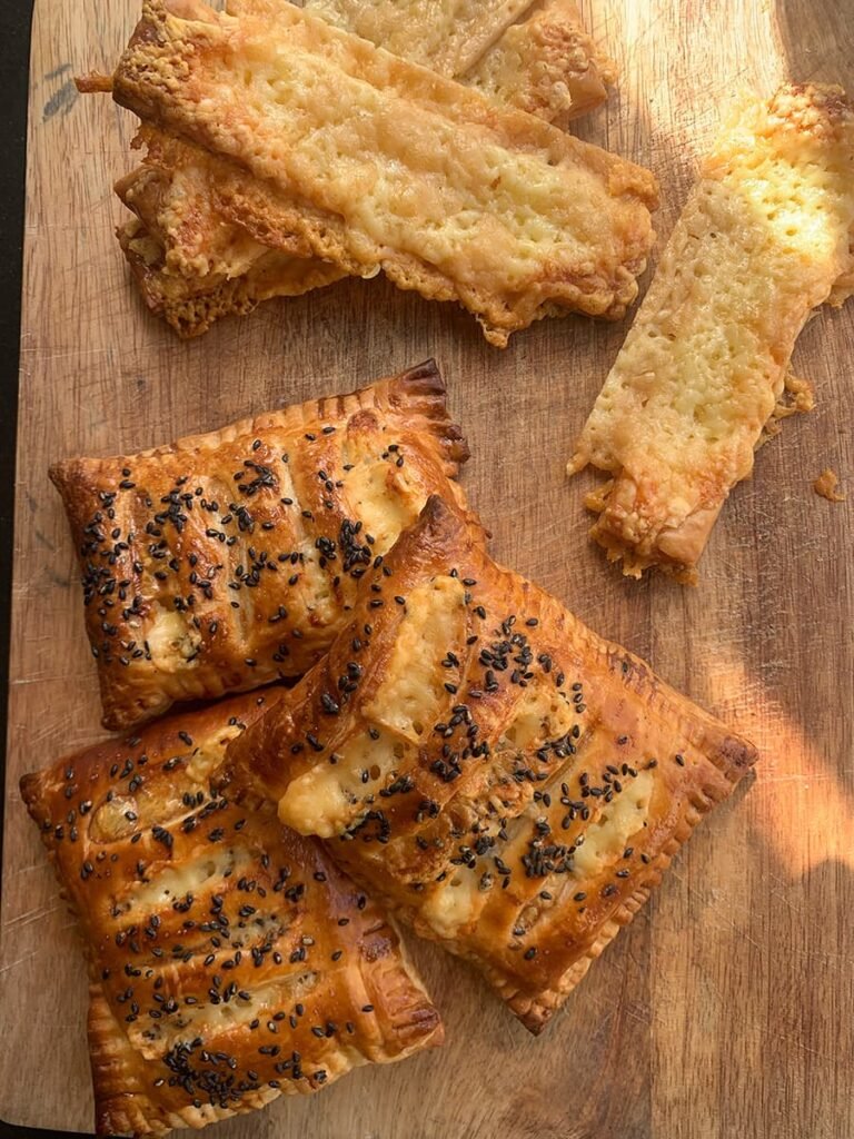 Bladerdeeg hapjes met kaas