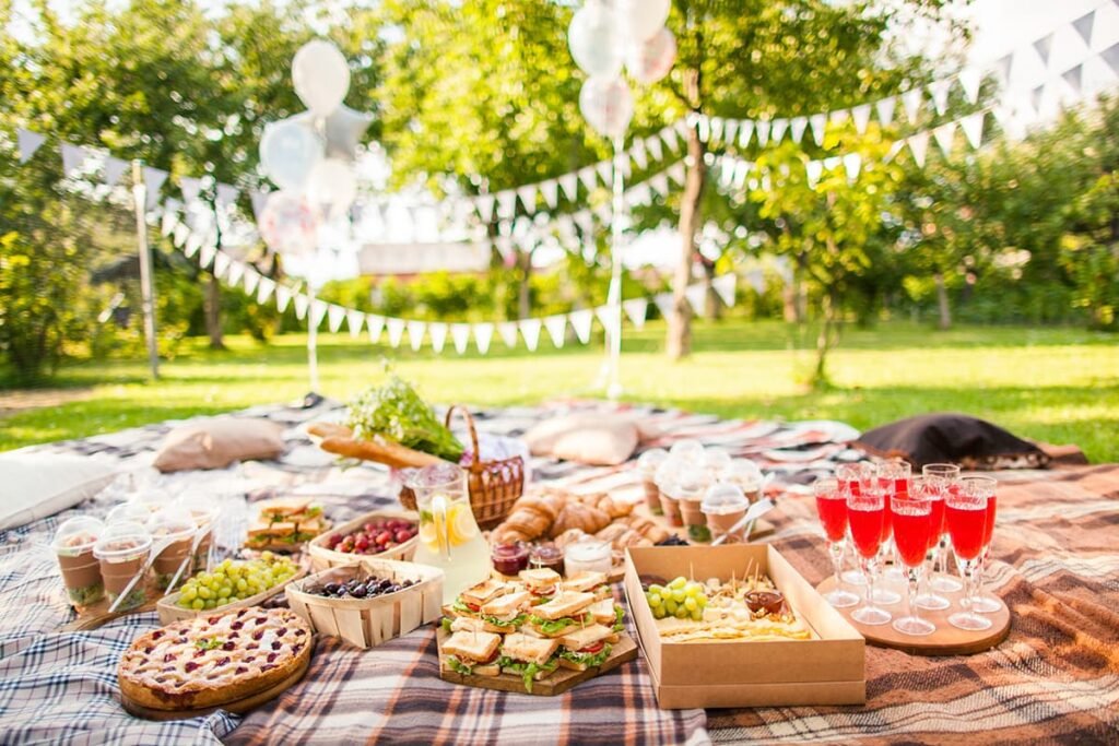Thema feest tuinpicknick