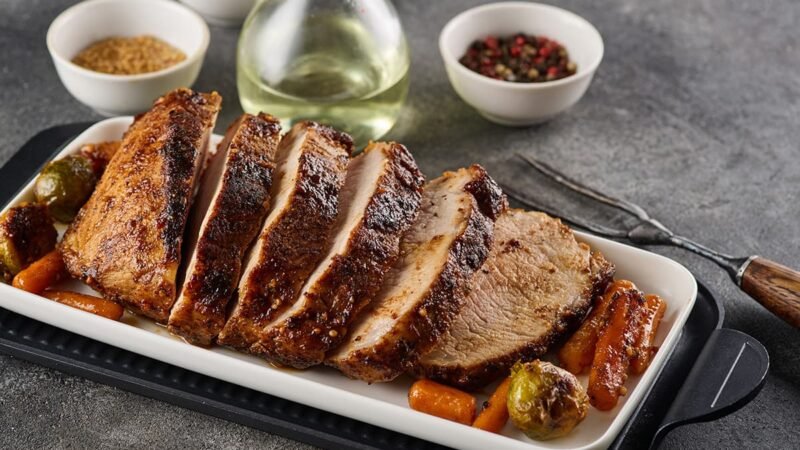 Varkensfilet bakken met groenten