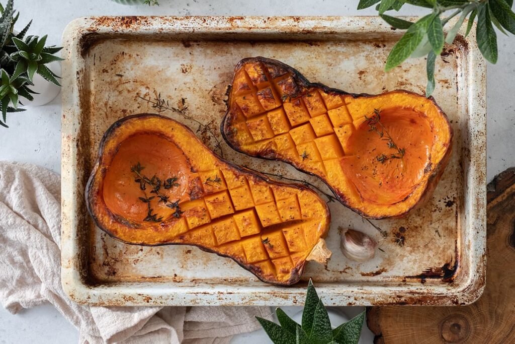 Geroosterde flespompoen in de oven