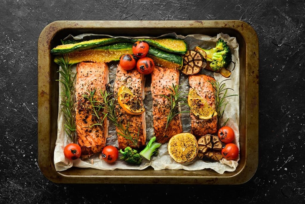 Zalm met groenten uit de oven als kerstgerecht