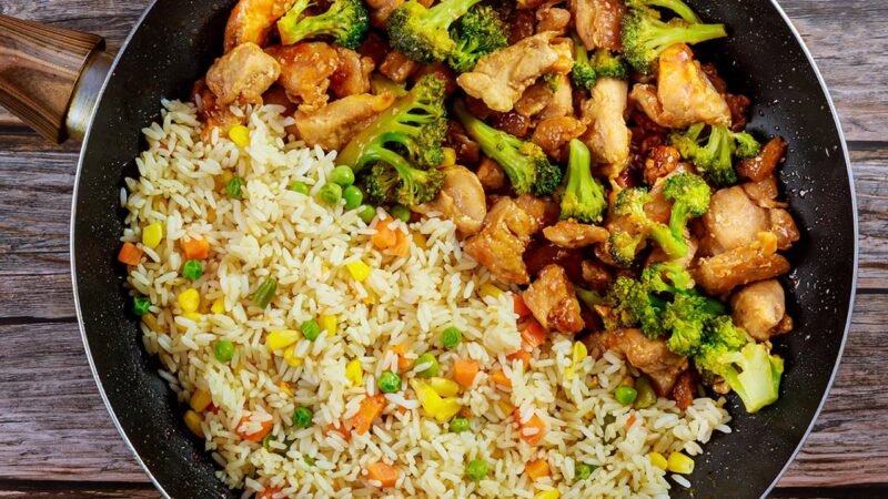 Roerbak kip broccoli met rijst