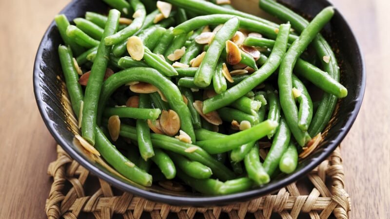 Sperziebonen met amandelen