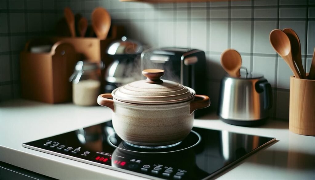 Rijst koken in een pan