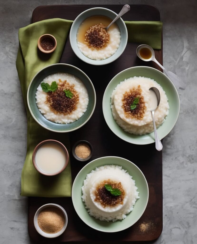 Deze pap gemaakt met rijst kun je eten als dessert maar ook als ontbijt