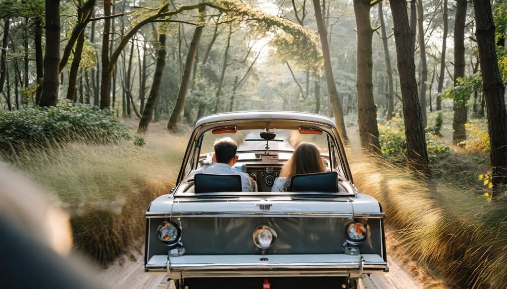 Het rijden in een oldtimer