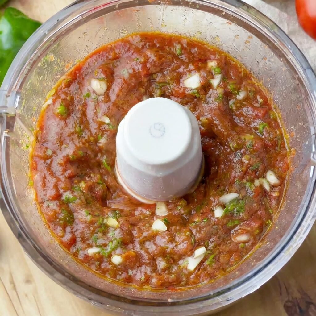 Keukenmachine met Mexicaanse salsa