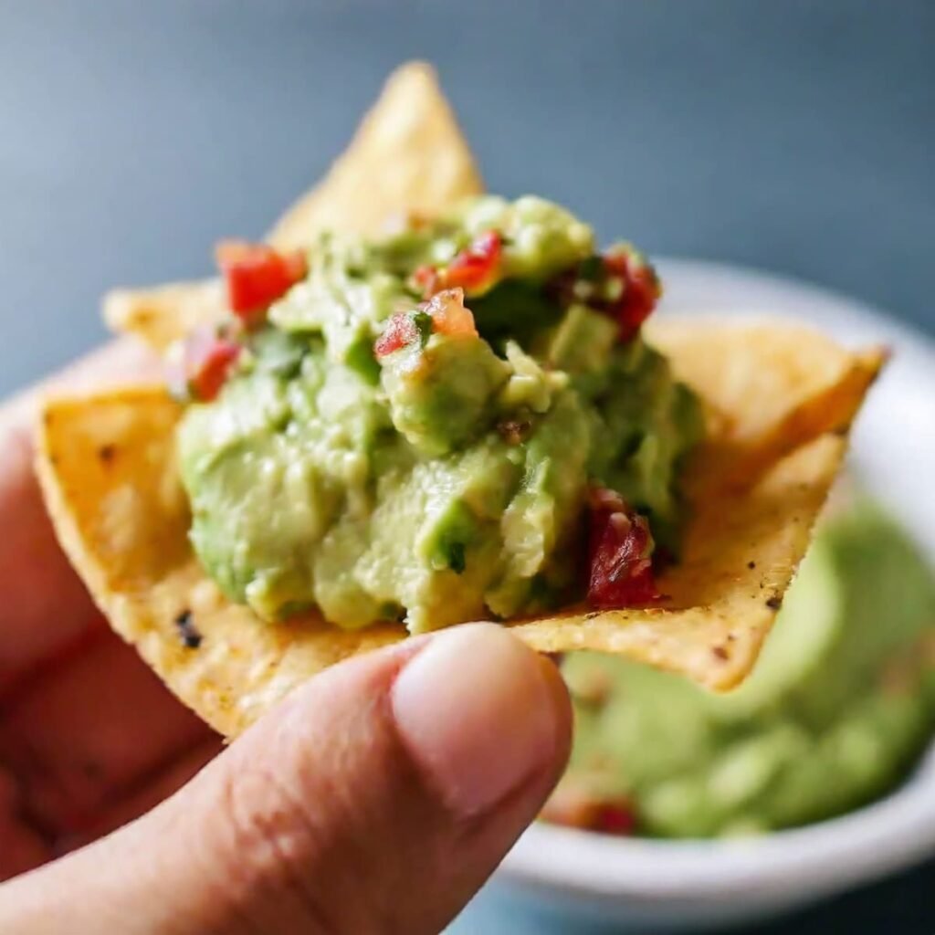 Nachos gebruiken voor guacamole dip