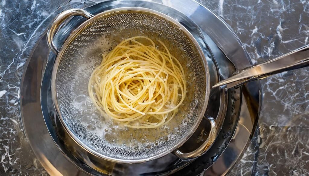 Pasta zonder saus opwarmen in heet water