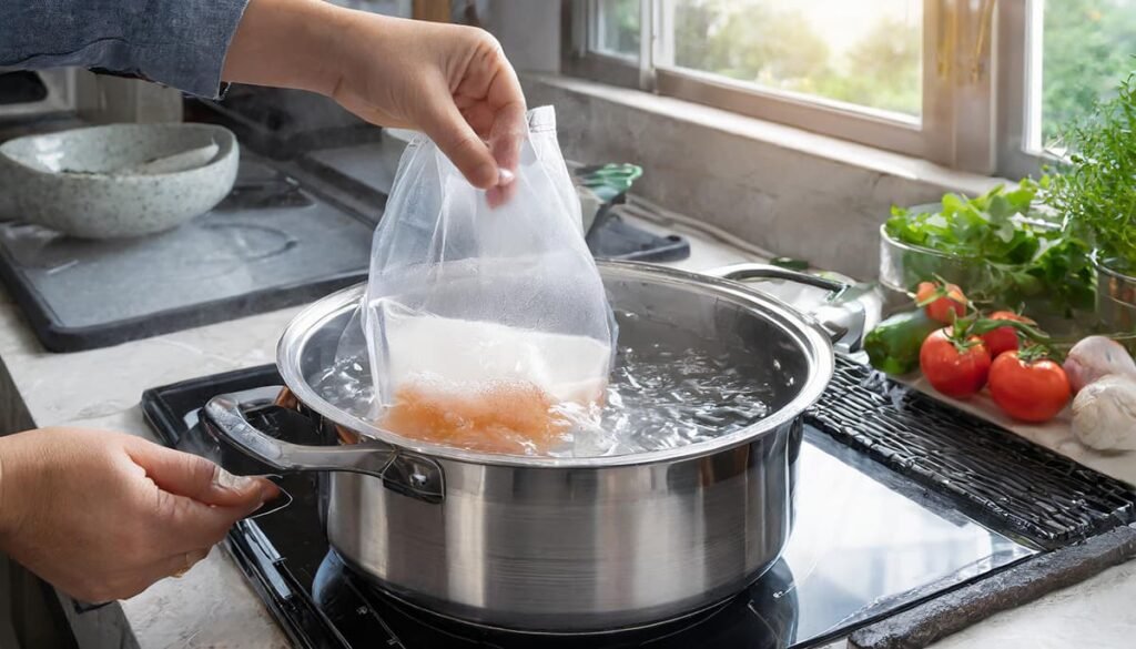 Met waterdruk sous vide koken zonder apparaat